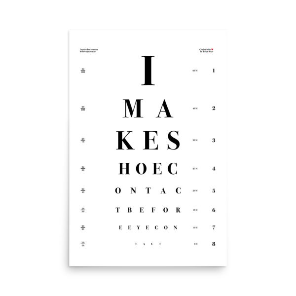 Poster - Shoe Contact Before Eye Contact